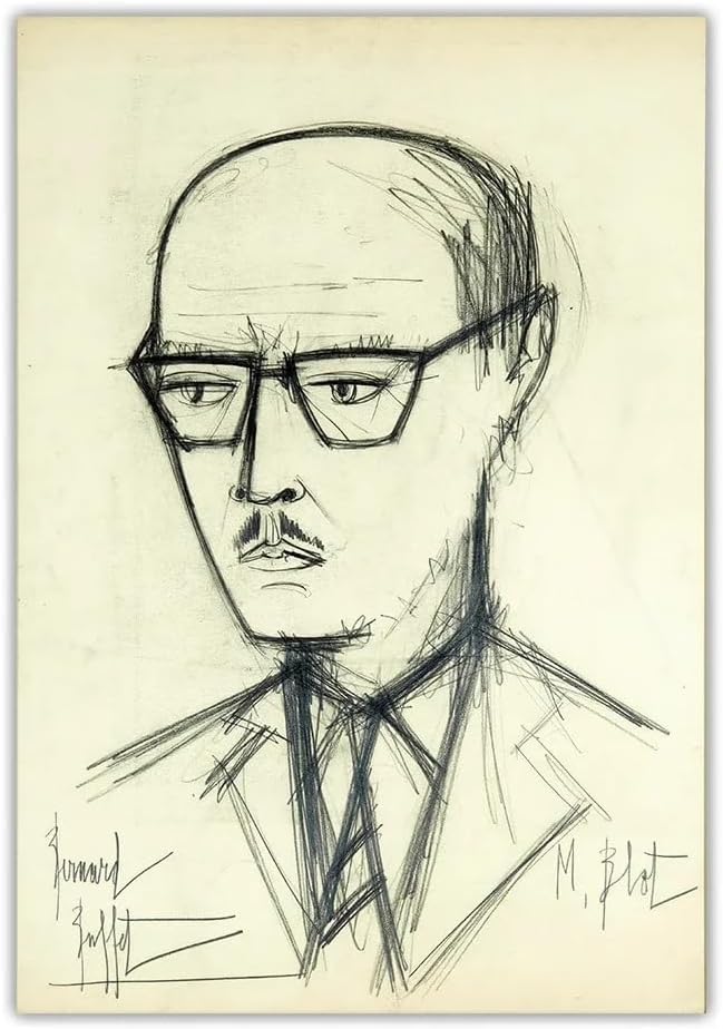 Cuadro de Bernard Buffet Mr. Blot, lámina abstracta vintage para salón