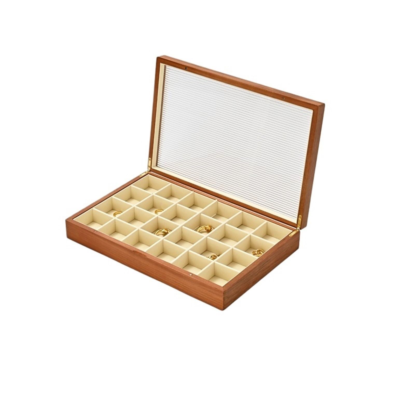 MKYYIOED Jewelry Trays Wooden Jewelry Box Organizer Ring Necklace Earring Bracelet Storage Display Case