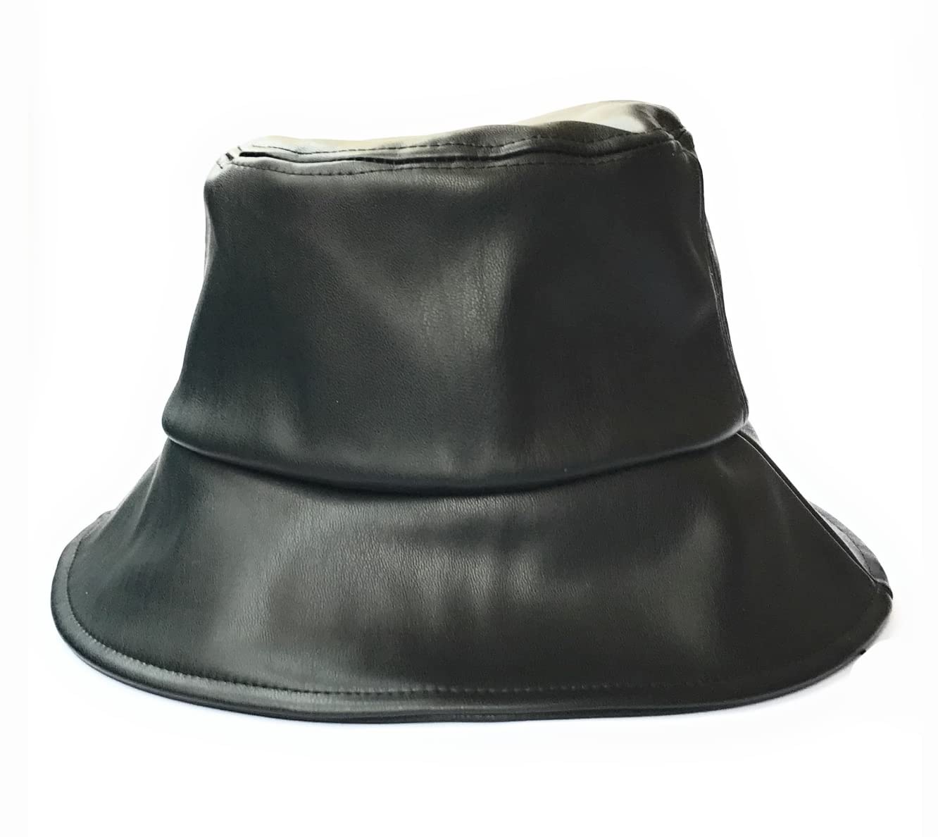KGM Accessories Faux Leather Bucket Sun hat Black (Black)