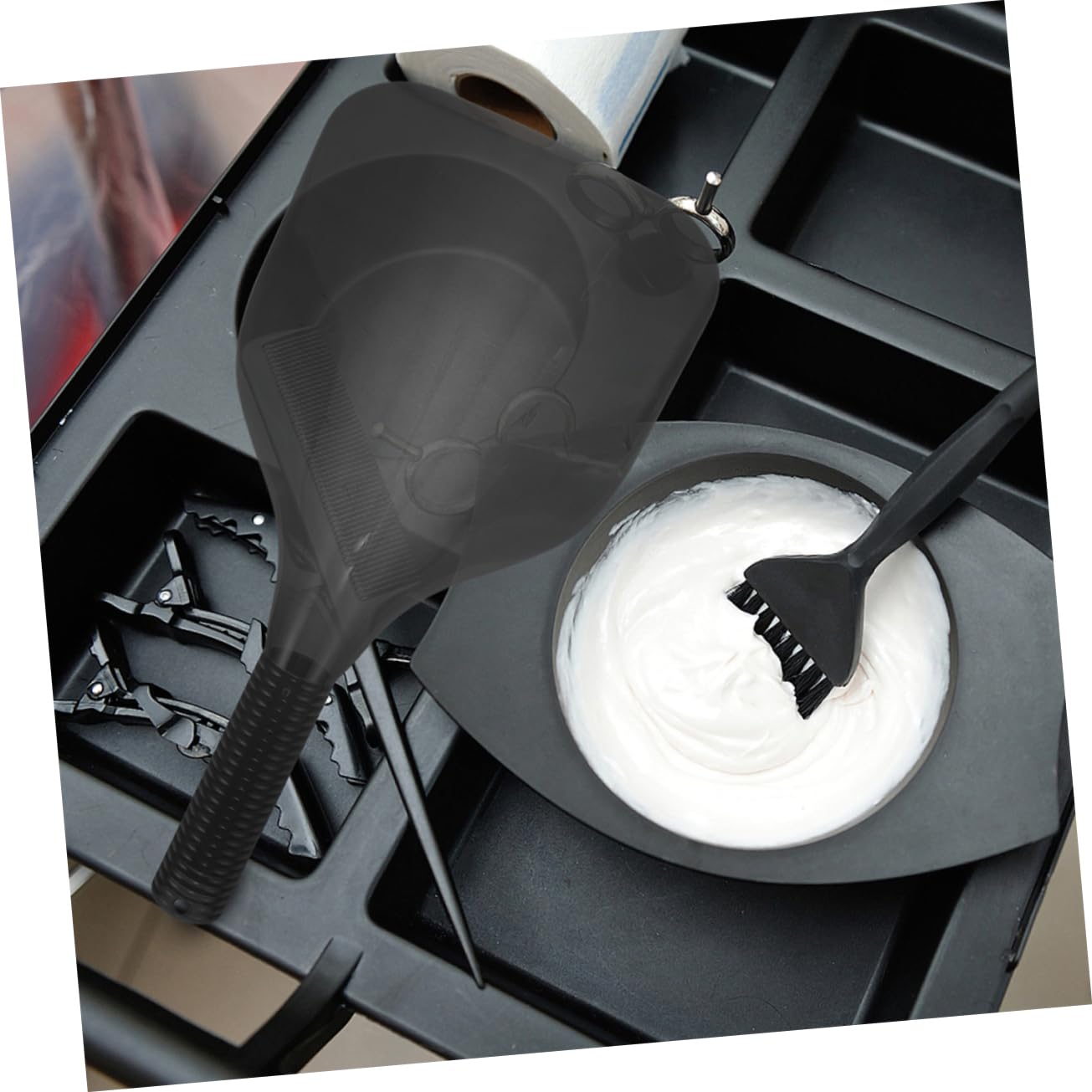 2 Mascarillas Faciales para Peluquería, Escudo Protector para Coloración del Cabello, Plástico Negro, Ajuste Cómodo, 2 Piezas