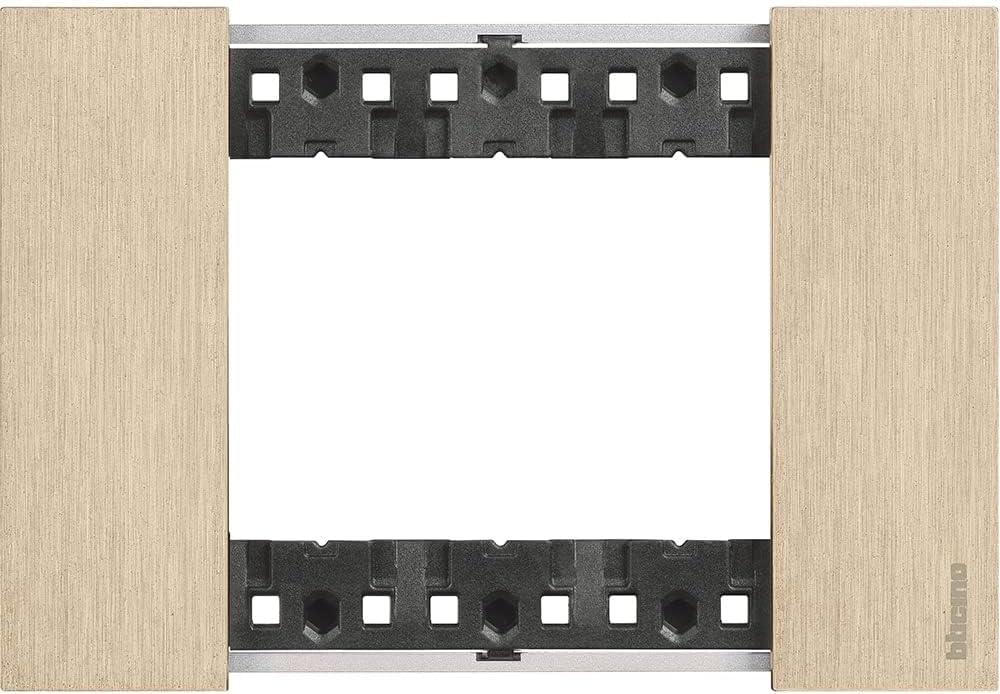 Bticino KA4803ZW Living Now Plate with 3 Modules, Zama, Gold