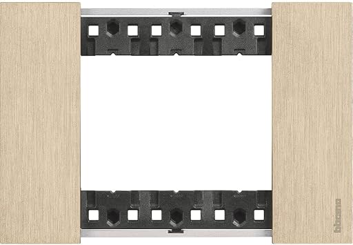 Bticino KA4803ZW Living Now Plate with 3 Modules, Zama, Gold