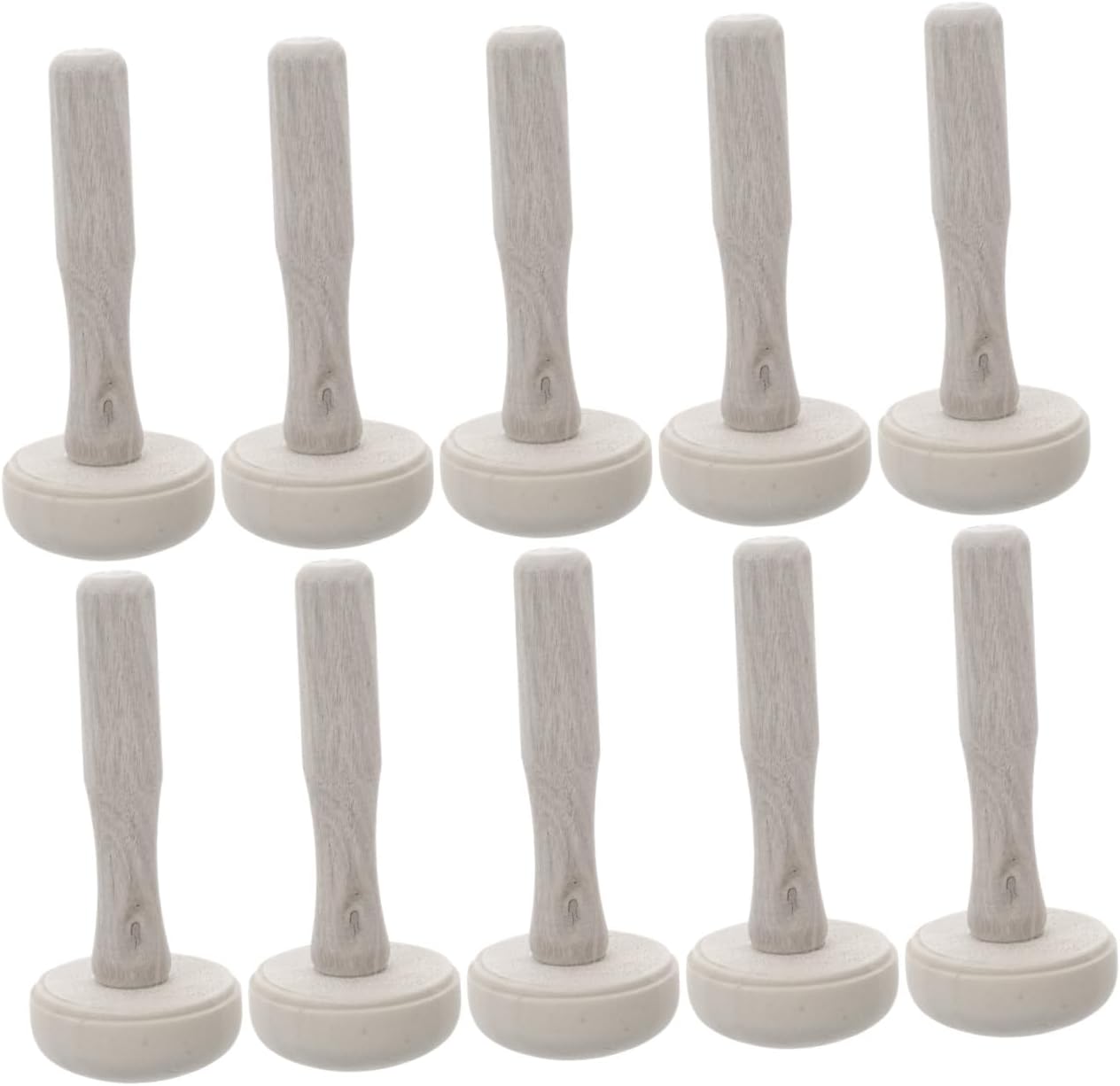 SEWACC 10pcs Ink Rubbing Tool Pottery Ink Roller Wood Printmaking Tool Mushroom Rubbing Roller Craft Printmaking