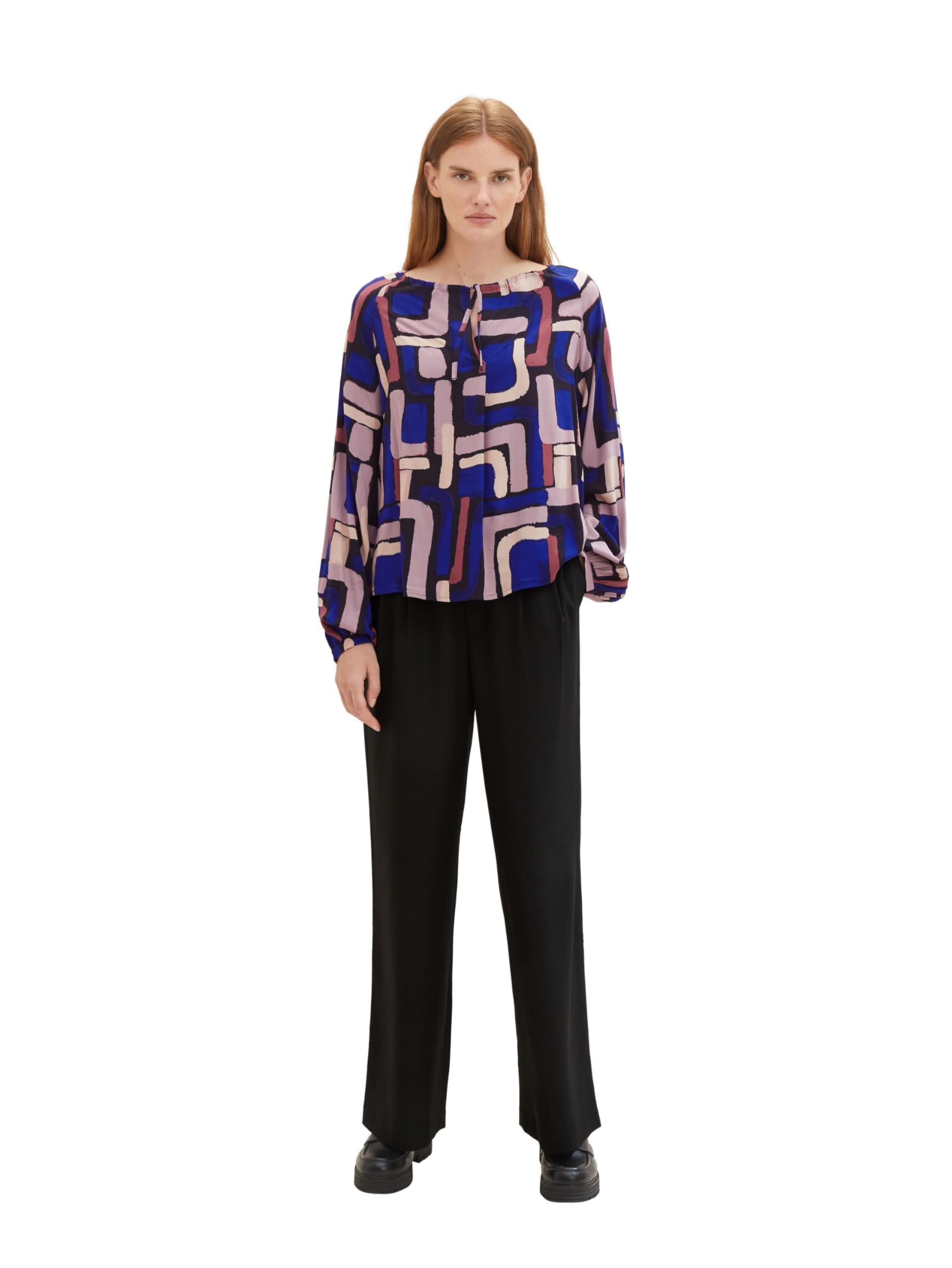 TOM TAILOR Women's Blouse, 33970 - Black Abstract Design, 14