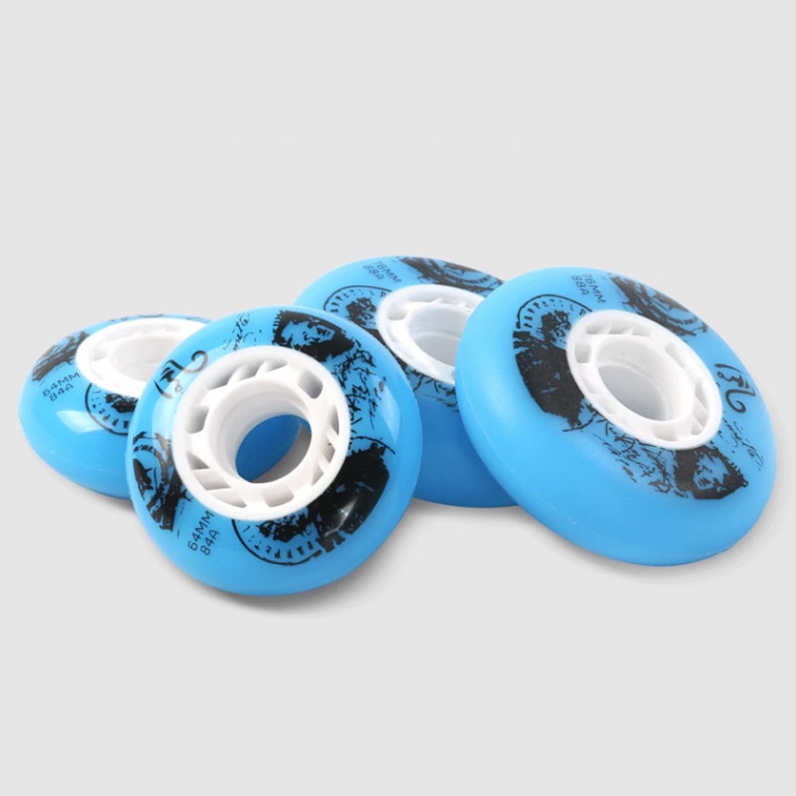 Rotelle per pattini in linea Ruote per pattini in linea 64mm68mm70mm72mm76mm80mm (confezione da 4), ruote per pattini a rotelle 84A 88A, per sostituzione ruote per pattini a rotelle, ruote da allenam