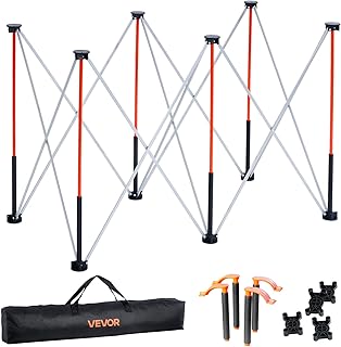 VEVOR Portable Folding Workstand, 4.16 x 2.18 ft Collapsible Workbench, 2500 lbs Weight Capacity, No Assembly Foldable Work Stand with Storage Bag, Table Top NOT Included, for Garage Workshop Outdoor
