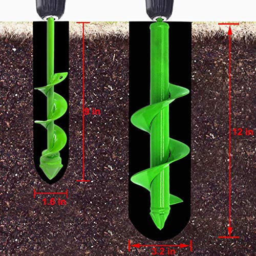 image for Gesoon Garden Auger Spiral Drill Bit for Planting, Bulb Planter Tool D