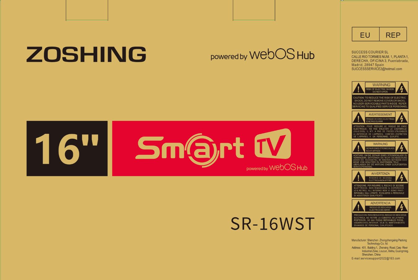TV 16 Pollici Smarta 1080P T2 HDMI USB - Dettaglio