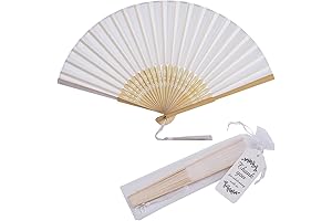 50pcs Personalized Silk Hand Fans with Tassels for Unique Wedding Feature