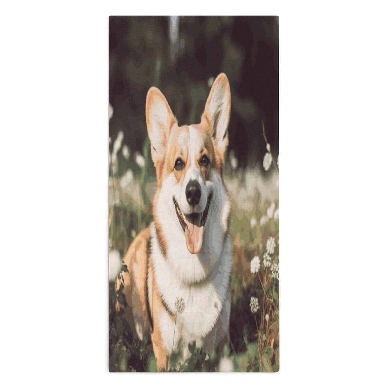Btcowzrv Style Happy Corgi Dog Bath Towel Beach Towels Shower Towel