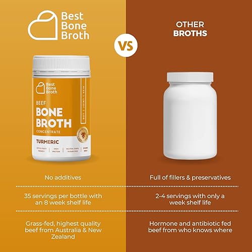 Miniatura 4 de Caldo de huesos de ternera concentrado sabor cúrcuma - Hecho de ganado australiano alimentado con pasto - lleno de proteínas y colágeno  35