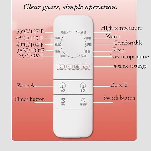 Miniatura 6 de VNABO Manta eléctrica de calentamiento rápido tamaño individual manta térmica impresa con 4-5 niveles de calefacción y 4 ajustes de tiempo apagado