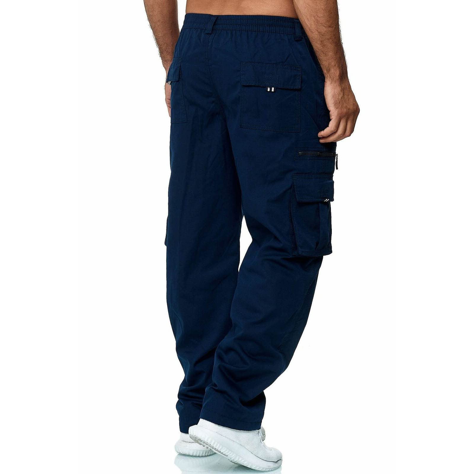 Generisch Freizeithose Herren Einfarbig Hose Männer Mit Taschen