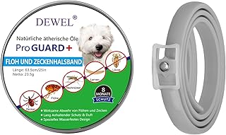 DEWEL Adjustable Tick Collar for Dogs and Cats, 63.5 cm Flea Tick Collar, Flea and Tick Prevention Collars, Waterproof Dog Flea Collar product image