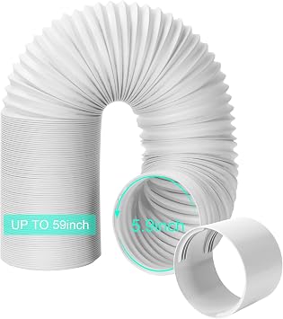 Portable Air Conditioner Hose with Coupler, 5.9"/15CM Anti-Clockwise Thread Universal AC Exhaust Vent Duct, AC Tube Hose Kit Extension Parts Accessories Length up to 59