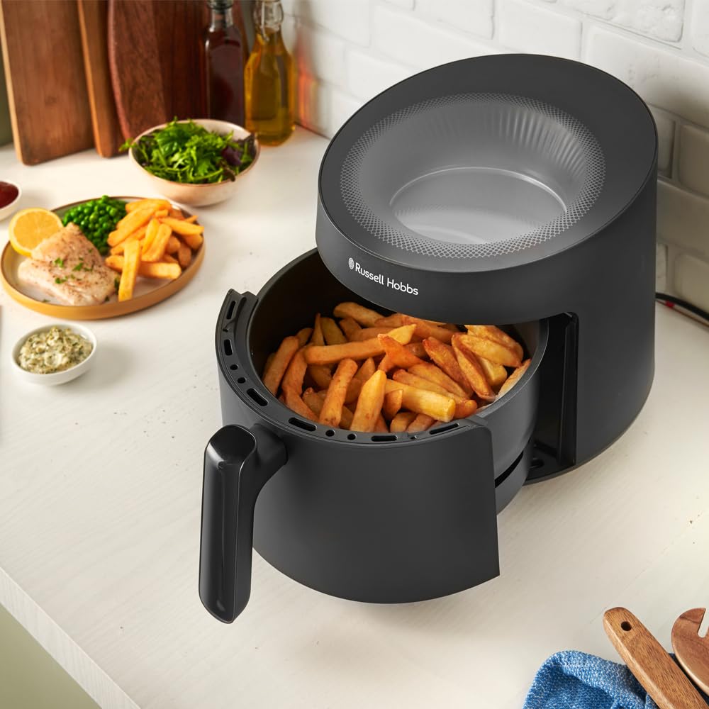 Russell Hobbs Freidora de Aire, 5 L, 10 Programas Preestablecidos, con Ventana de Visualización, Freidora sin aceite, Freír, Gratinar, Asar, Hornear, Recalentar, Max 200℃, Cesta Apta para Lavavajillas