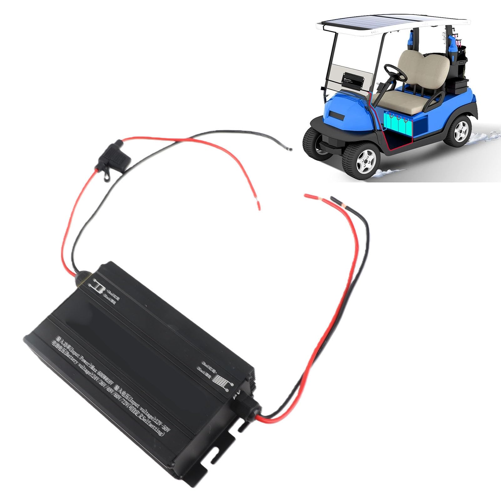 Hidyliu Regolatore di Carica Solare MPPT Boost Display LCD Efficiente Regolatore di Carica Solare Potenziato per Veicoli Elettrici e Kit di Sistemi Solari in Lega di Alluminio