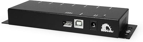 Miniatura 2 de Coolgear Hub USB 2.0 delgado de 7 puertos con adaptador de corriente - 480 Mbps de datos, LED, montaje en superficie y pared