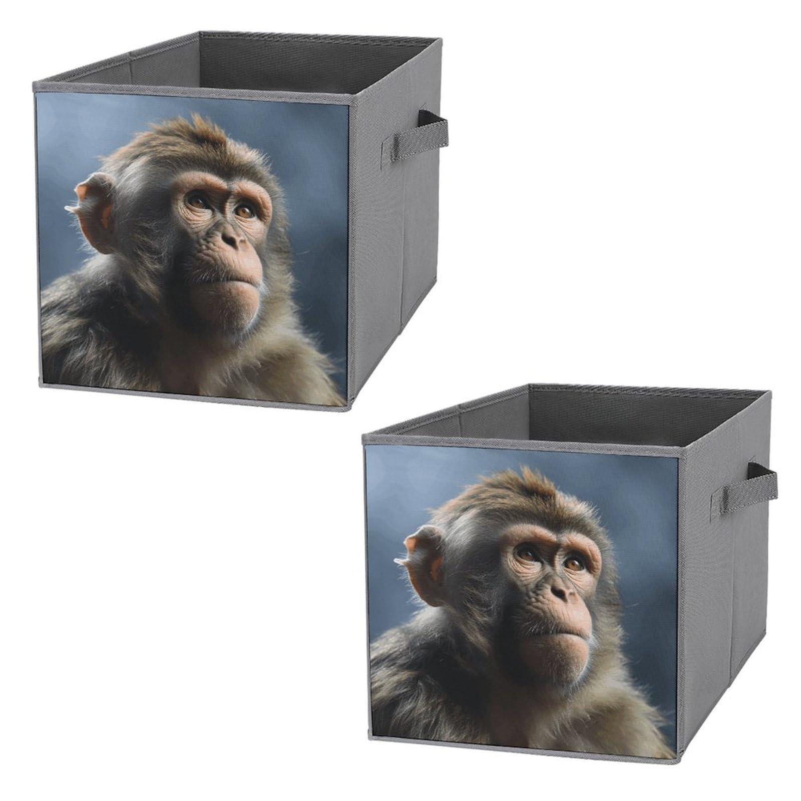 Boîtes de rangement pliables singe pour étagères et placard