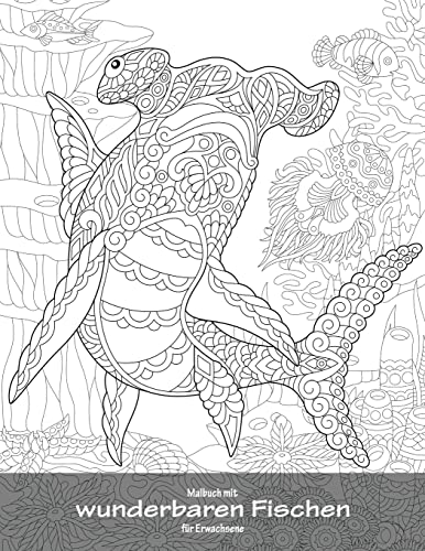 Malbuch mit wunderbaren Fischen für Erwachsene 1 (German Edition)