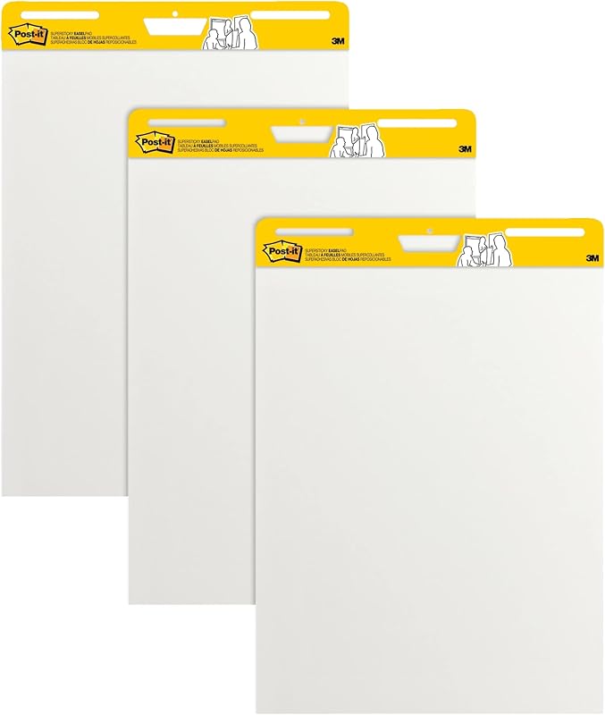 Post-it Super Sticky Wall Easel Pad, 25" x 30", 20 Sheets/Pad, 3 Pads/Pack (559VAD20 3PK)