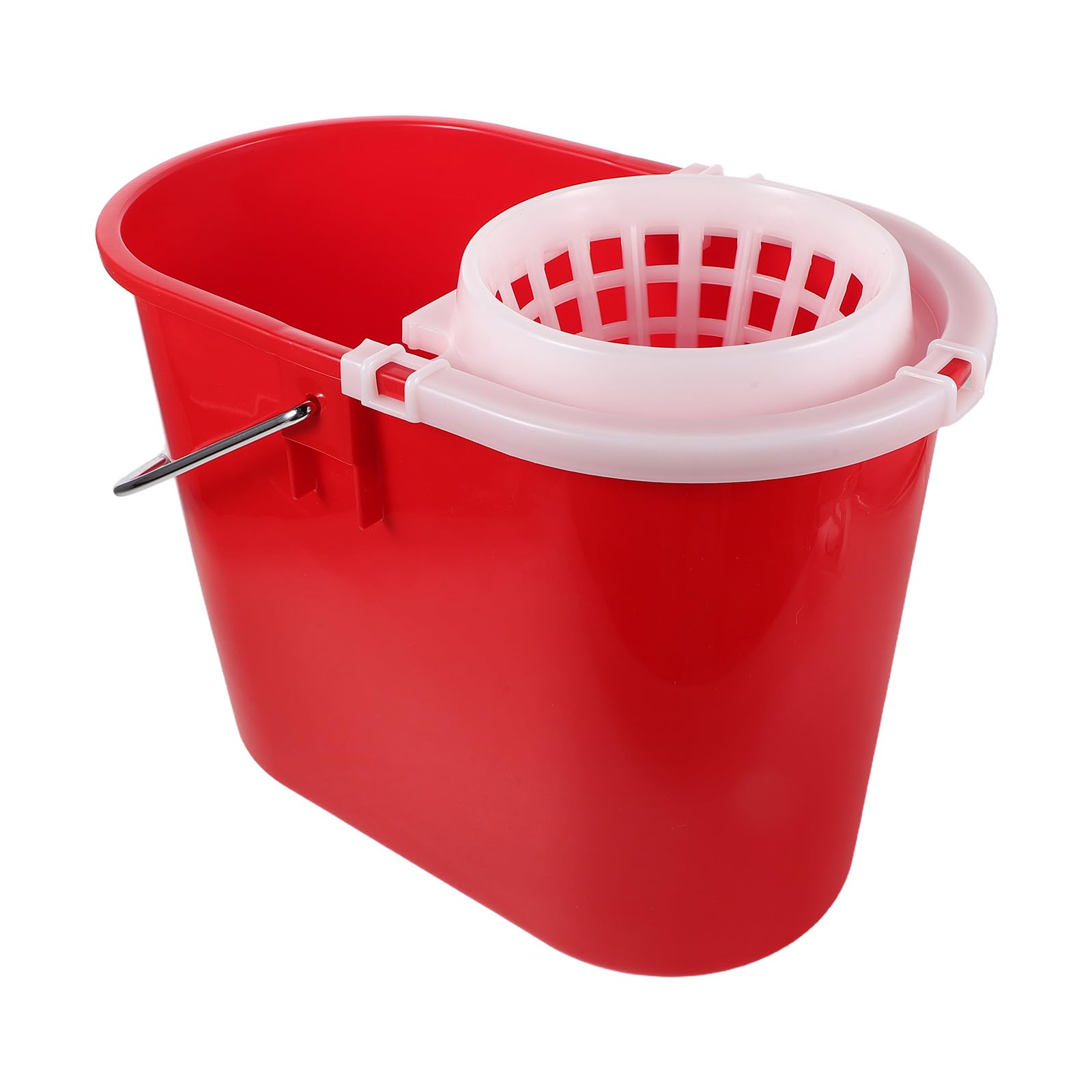 Secchio Lavapavimenti Rosso in Plastica per Mop Tondo | Compatibilità Multiuso, Design che Riduce la Fatica, per Pulizie su Larga Scala e Uso Igienico Professionale