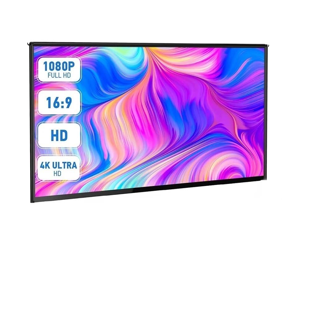 Écran de Projection, Écran de projection HD portable pliable avec support Écran de projection vidéo de film(120 inch)