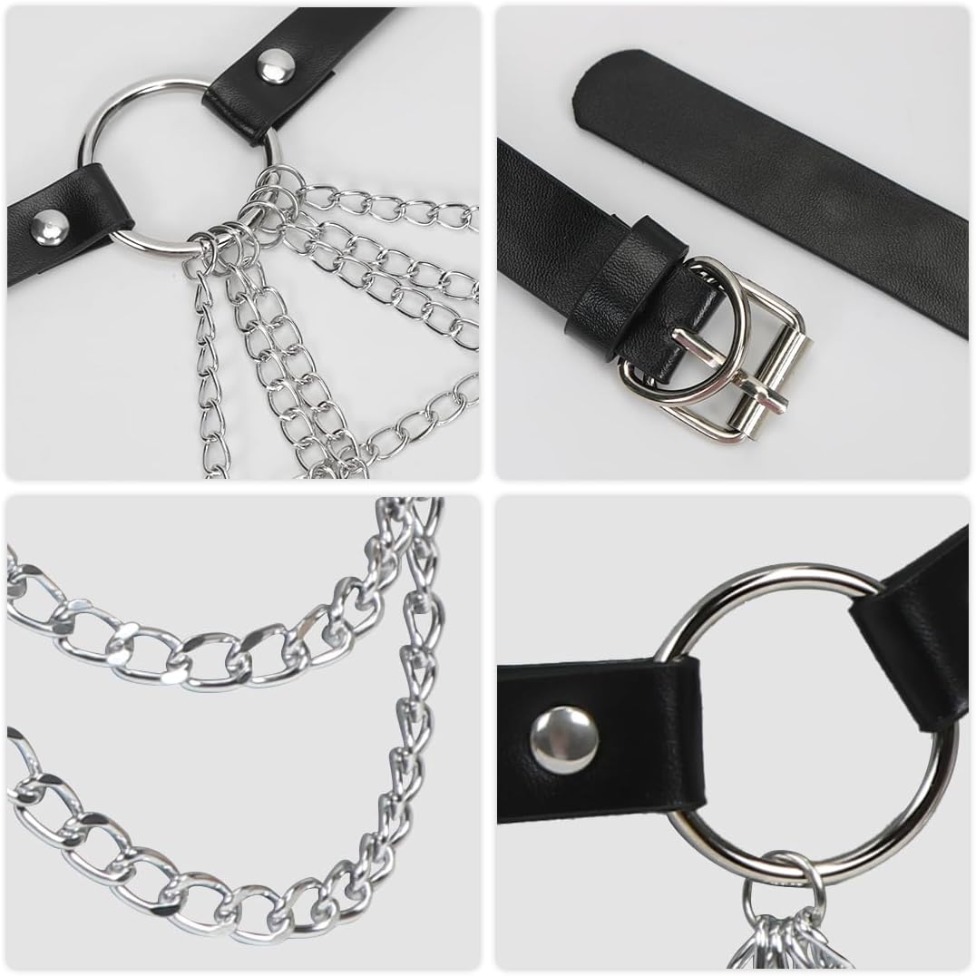NICEIGHT Punk Lederen Body Kettingen voor Vrouwen Gelaagde Taille Buik Ketting Riem Zwarte Borst Ketting Gothic Party Rave Body Sieraden, metaal, n/a, metaal, n/ a NICEIGHT Punk Lederen Body Kettingen voor Vrouwen Gelaagde Taille Buik Ketting Riem Zwarte Borst Ketting Gothic Party Rave Body Sieraden, metaal, n/a, metaal, n/ a