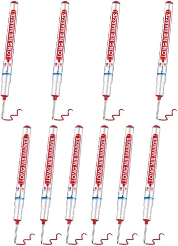 10 Pcs Long Nib Marker Pens, 20mm Long Head Deep Hole Marker, Long Nose Pen