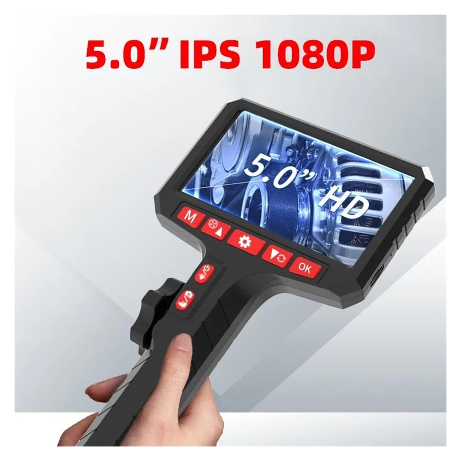 Endoskop, Boroskop HD 1080P z oświetleniem LED do napraw samochodowych, kontroli instalacji hydraulicznych Możliwość powiększania(J108)