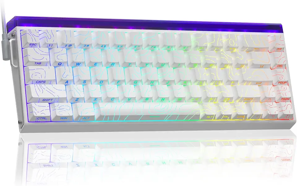AULA Teclado para jogos Hero 68 HE 60% com fio, teclado magnético com efeito Hall com taxa de pesquisa de 8K Hz, teclas PBT impressas laterais, caixa de luz retroiluminada RGB, software web