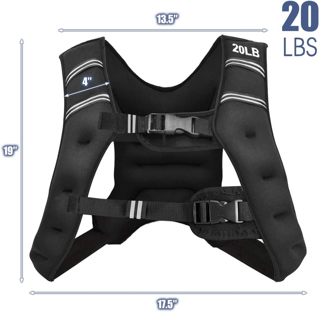 Goplus Weighted Vest for Women Men Kids, 16lb/20lb/30lb Body Weight Vests with Reflective Stripe, Adjustable Weight Loss Workout Equipment for Fitness, Strength Training, Running, Walking, Jogging