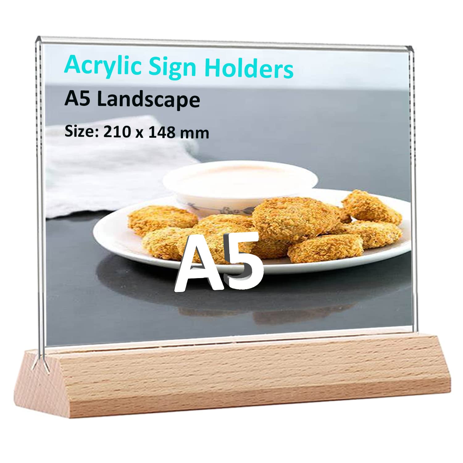Buy A5 Landscape Acrylic Sign Holder A5 Plastic Display Stands Wood