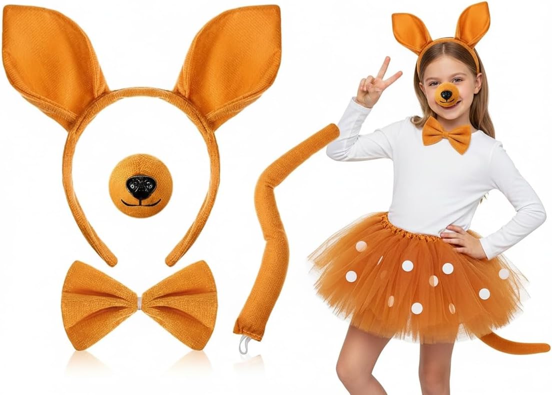 كاستويف مجموعة ازياء الكنغر التنكرية للاطفال مكونة من 4 قطع مع... - view 1