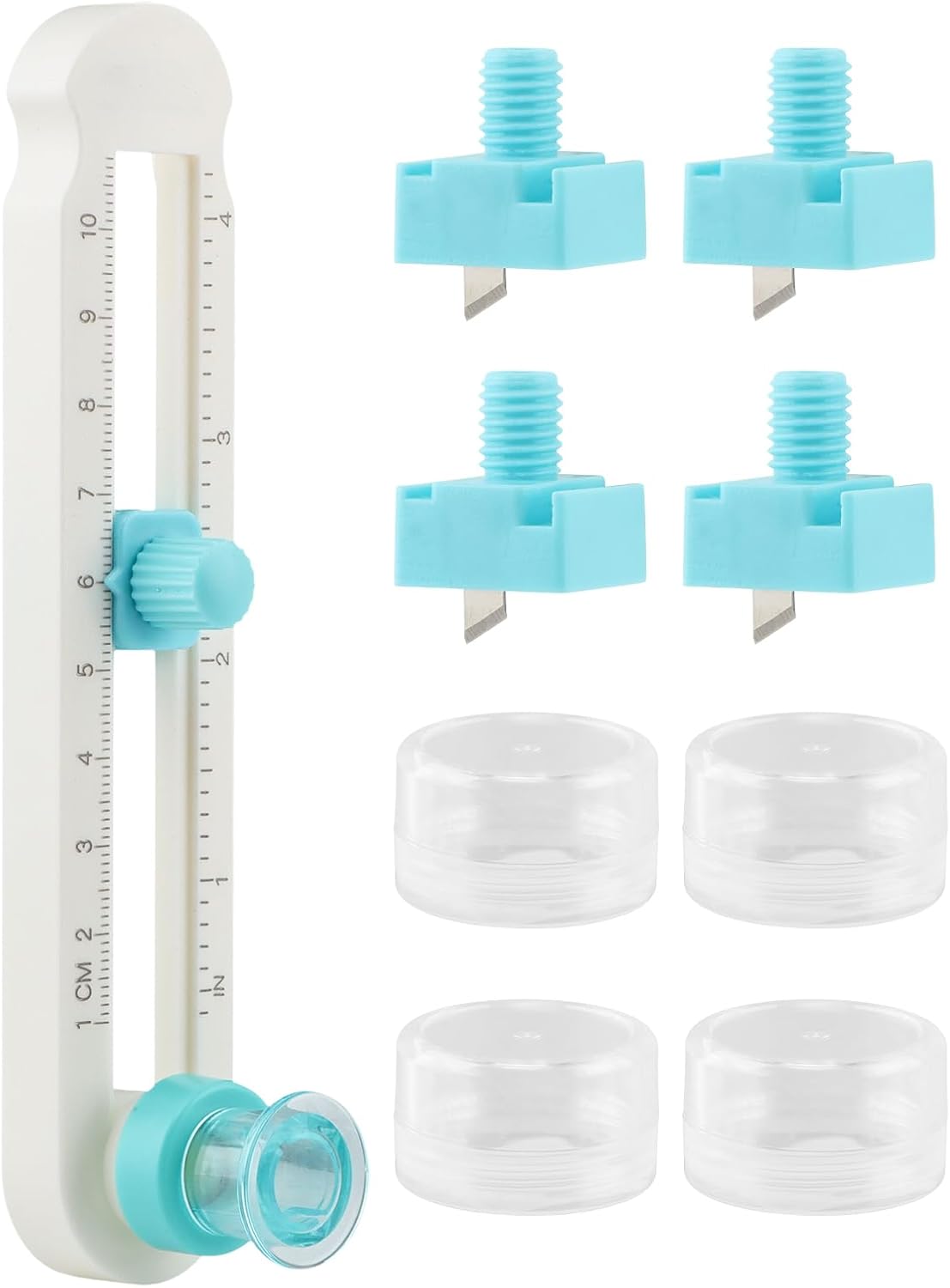 Circle Cutter, Adjustable Any Size 2-20CM DIY Circle Paper Cutter with 4PCS Replacement Blades for Crafts, Come with Bottom Blade Guard, Easy Operation and Smooth Cutting