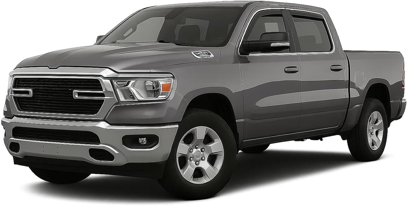 2019-2026 in-Channel Rain Guards for Dodge Ram 1500 Side Window Visor Deflectors Crew Cab Only Tinted Vent Shade Protectors 2020 2021 2022 2023 2024 2025