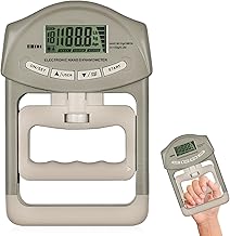 Digitaler Handkraftmessgerät, 396lb/180Kg Hand Dynamometer mit USB-Ladekabel, Intelligent und einfühlsam Grip Strength Trainer Elektronische Griffkraft Messgerät Großer LED-Bildschirm (Grau)