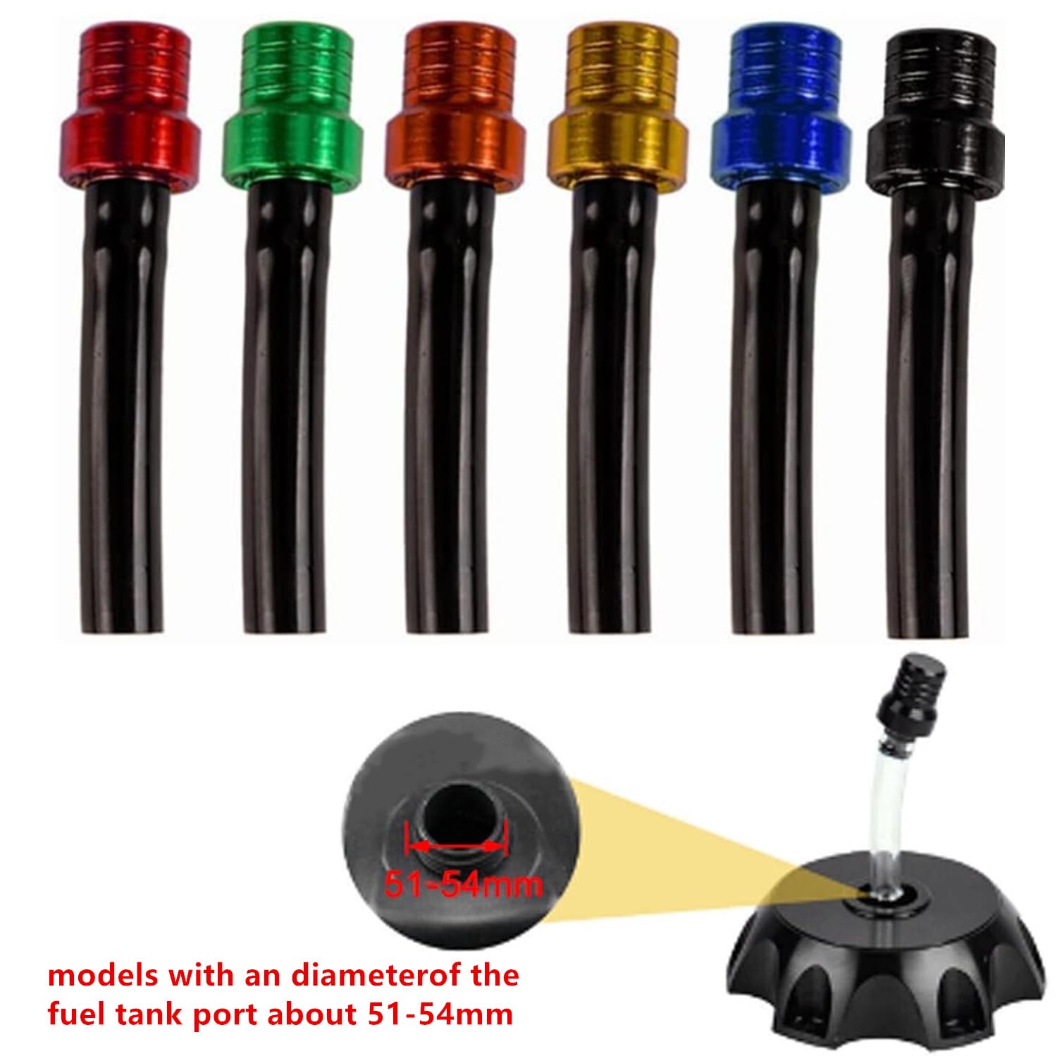 Motorcycle Breather Hose GOOFIT 10p/set 6 Color Moto Gas Fuel Petrol Tank Cap Valve Vent Breather Hose Tube For ATV PIT Dirt Bike Pipe Motorcycle Mulit One Way Valve Breather