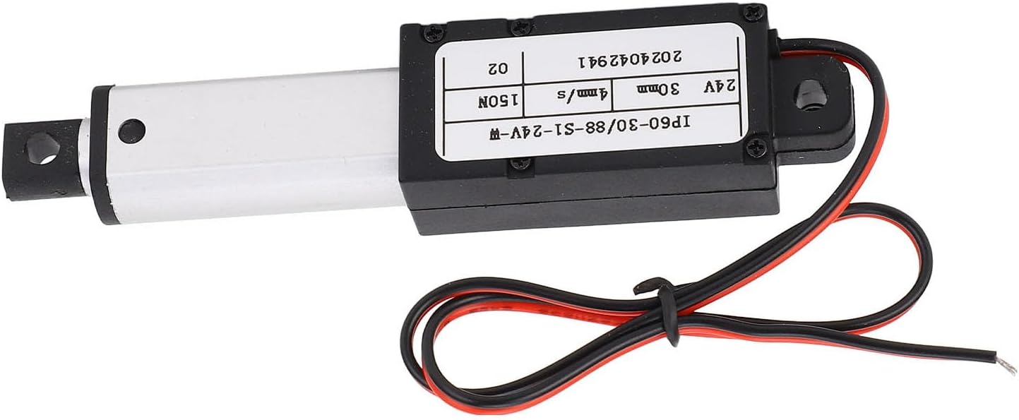 Mini Electric Linear Actuator 24V, Linear Actuator Motor Speed 150N IPX4 30mm Stroke for Electric Door Industrial Machinery