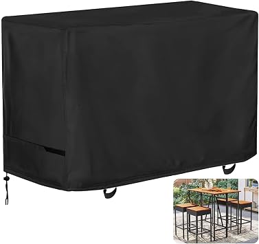 Oslimea Patio High Top Dining Set Cover, 48"L x 30"W x 36"H | Outdoor Table and Chairs Cover for 5-Piece Bar Height Rattan Set/Patio Bar Height Wicker Furniture