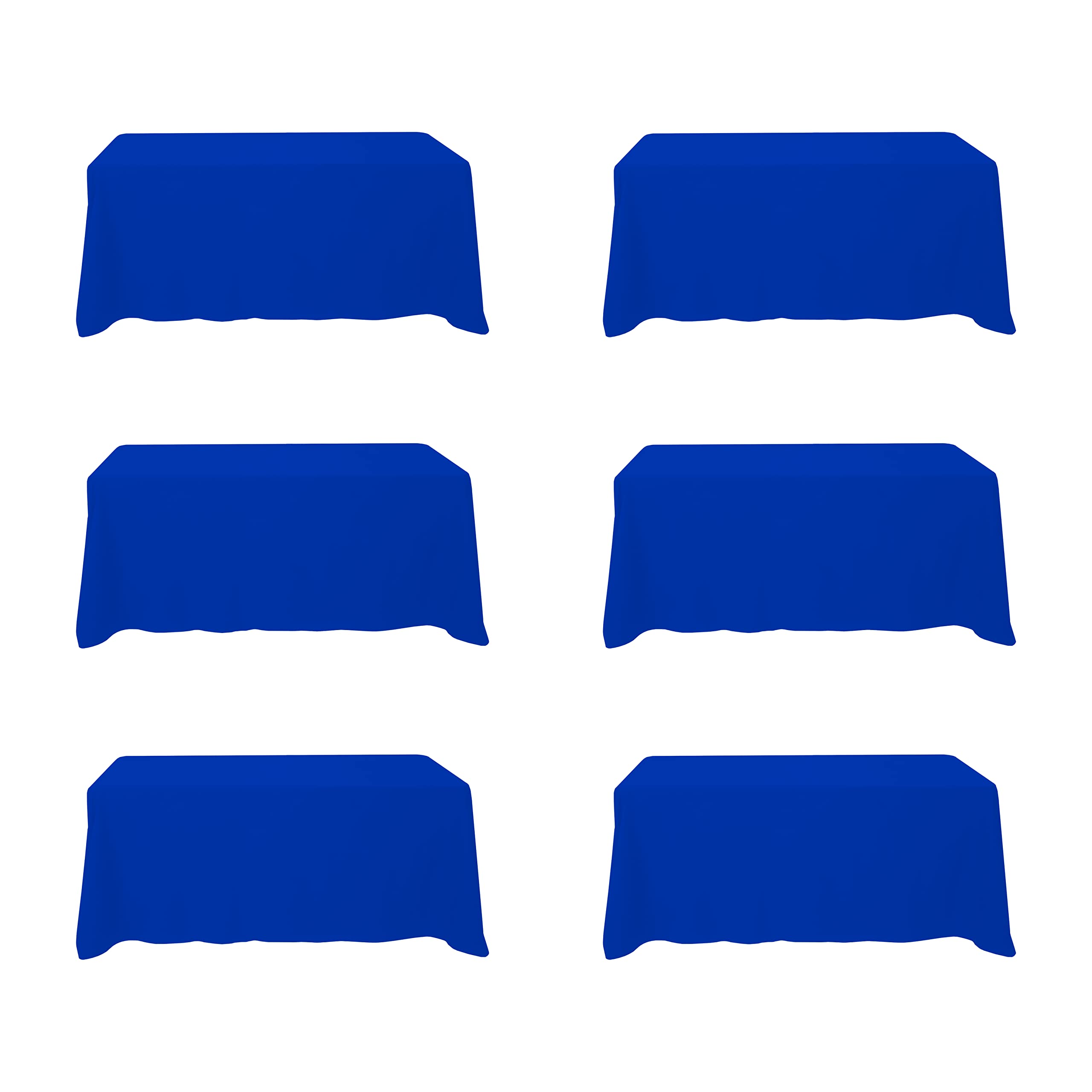 BRILLMAX 6 Pack Royal Blue Tablecloths 90x132 Inch for 6ft Rectangle Tables