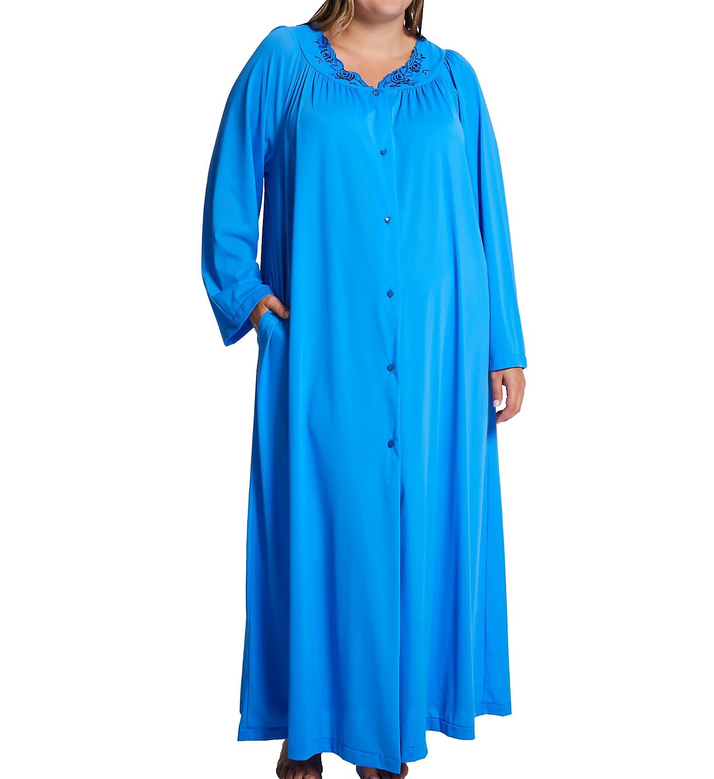 Shadowline Women's Plus-Size Petals 54 Inch Long Sleeve Long Coat