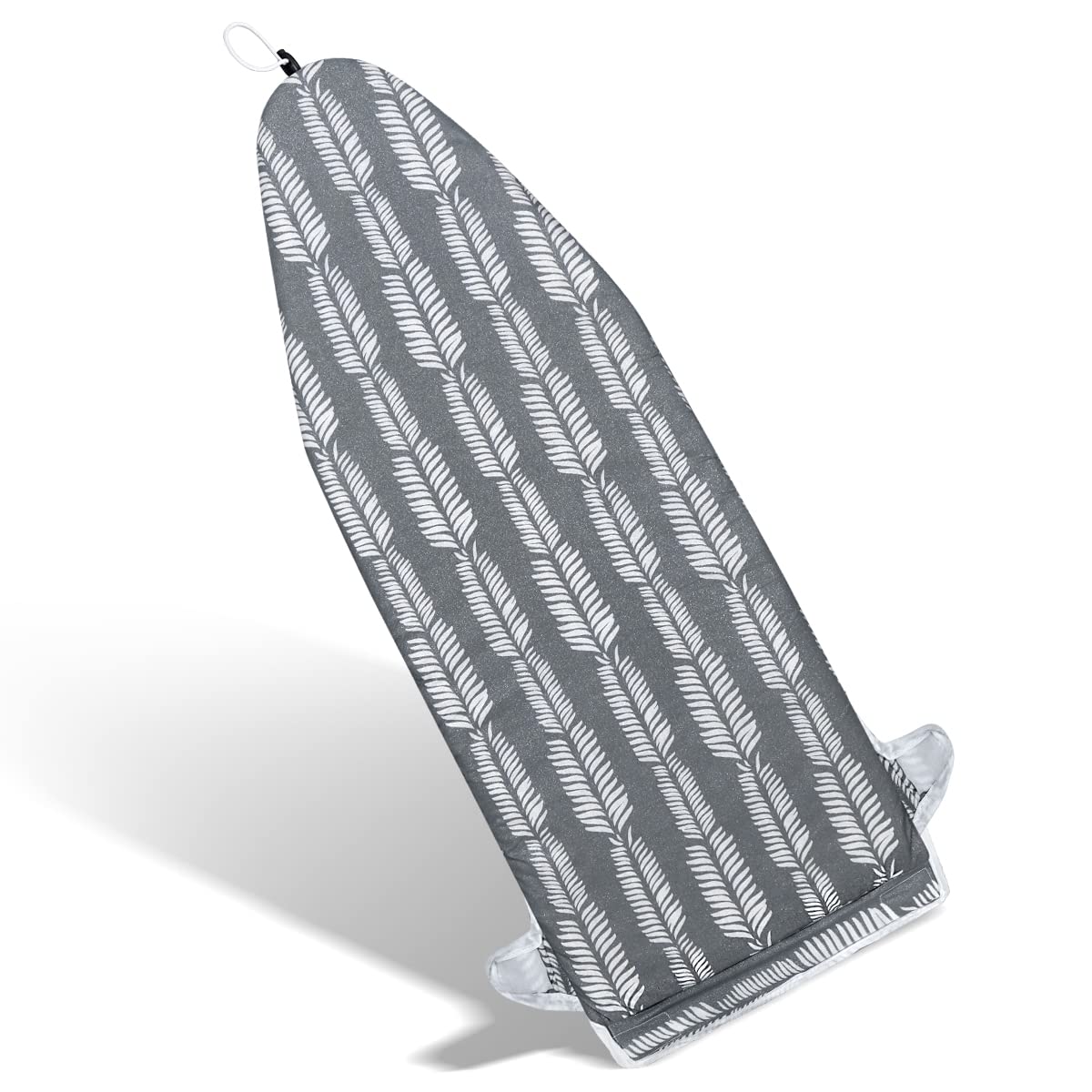 Duwee Ironing Board Cover with Foam,Durable Thicken & Heat Resistant Felt Material Padding Elastic Cord (14''x40'' Gray leaf)