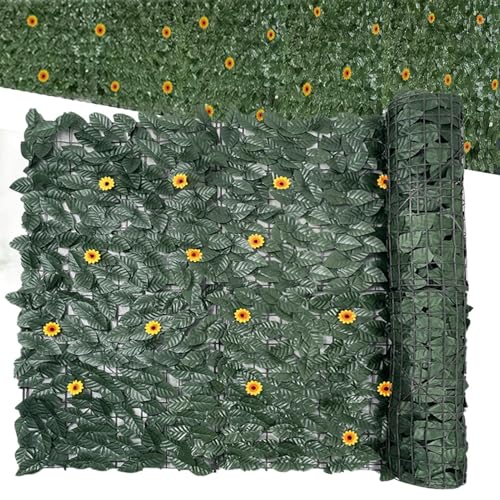 Leaf Privacy Fence, Artificial Privacy Fence, Balcony Privacy Screen, Decorative Breathable Rust Compartments, Artificial for Outdoor , Apartment, Patio, Deck, SC