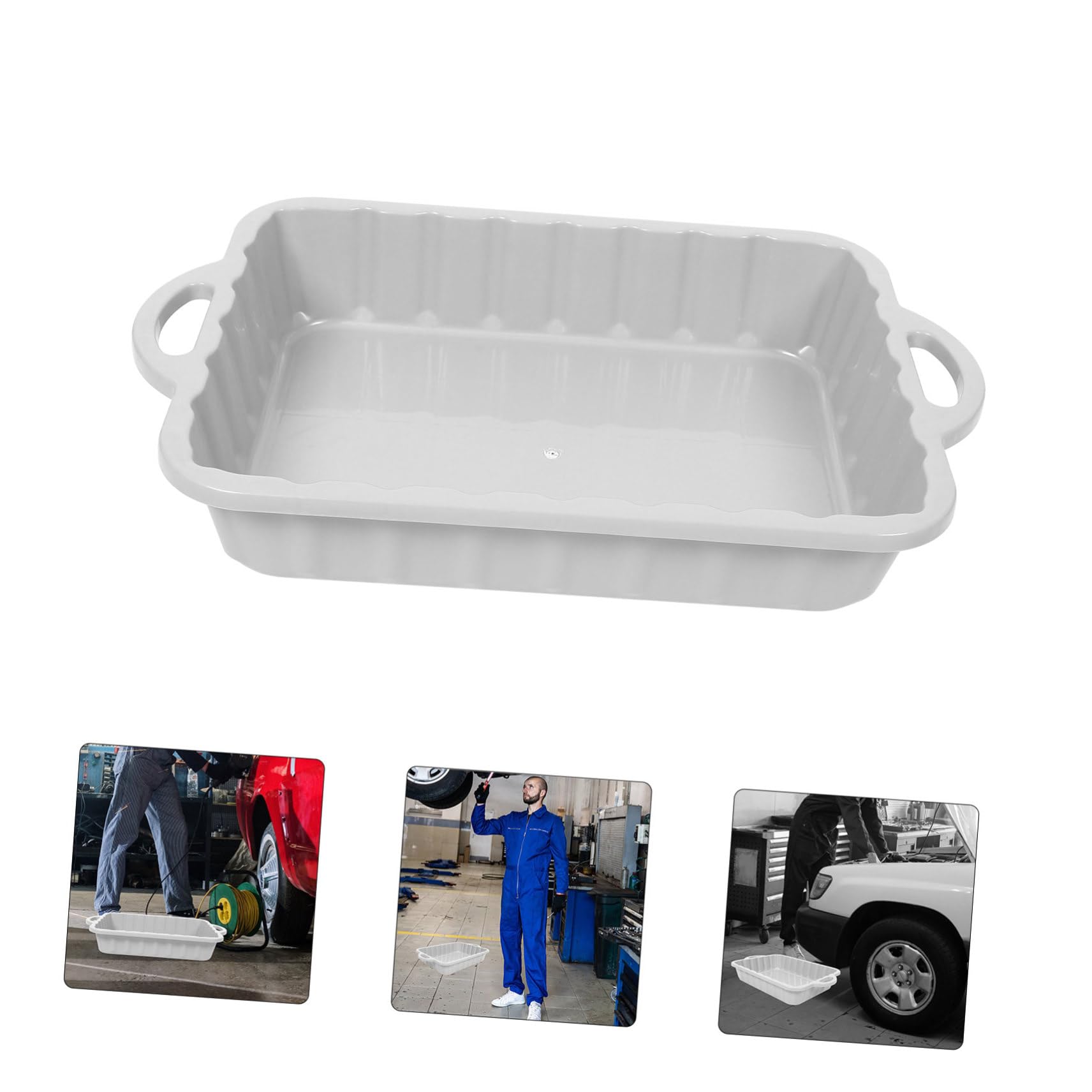 Mikikit Bac de Vidange Huile Renforcé Plastique Épais Collecteur Huile Usagée Capacité Importante Plateau Égouttement pour Voiture et Entretien Moteur