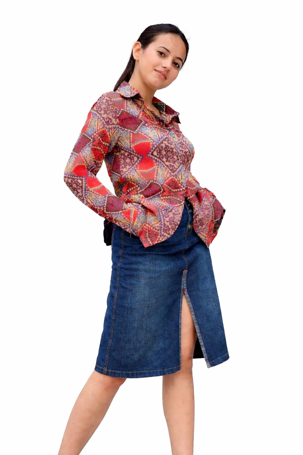 Niswat Fashion Hub Women’s Multicolor Printed Crimp Georgette Shirt – Lightweight Long Sleeve Shirt - Review, Price and Buying Guide