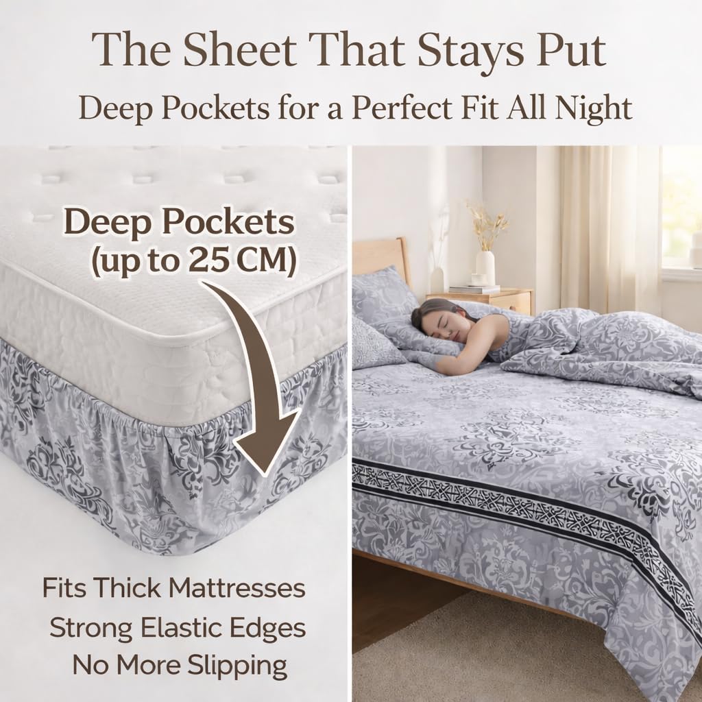K&A® Luxury 4 Piece Duvet Set, Luna Grey, Super King - Image 5