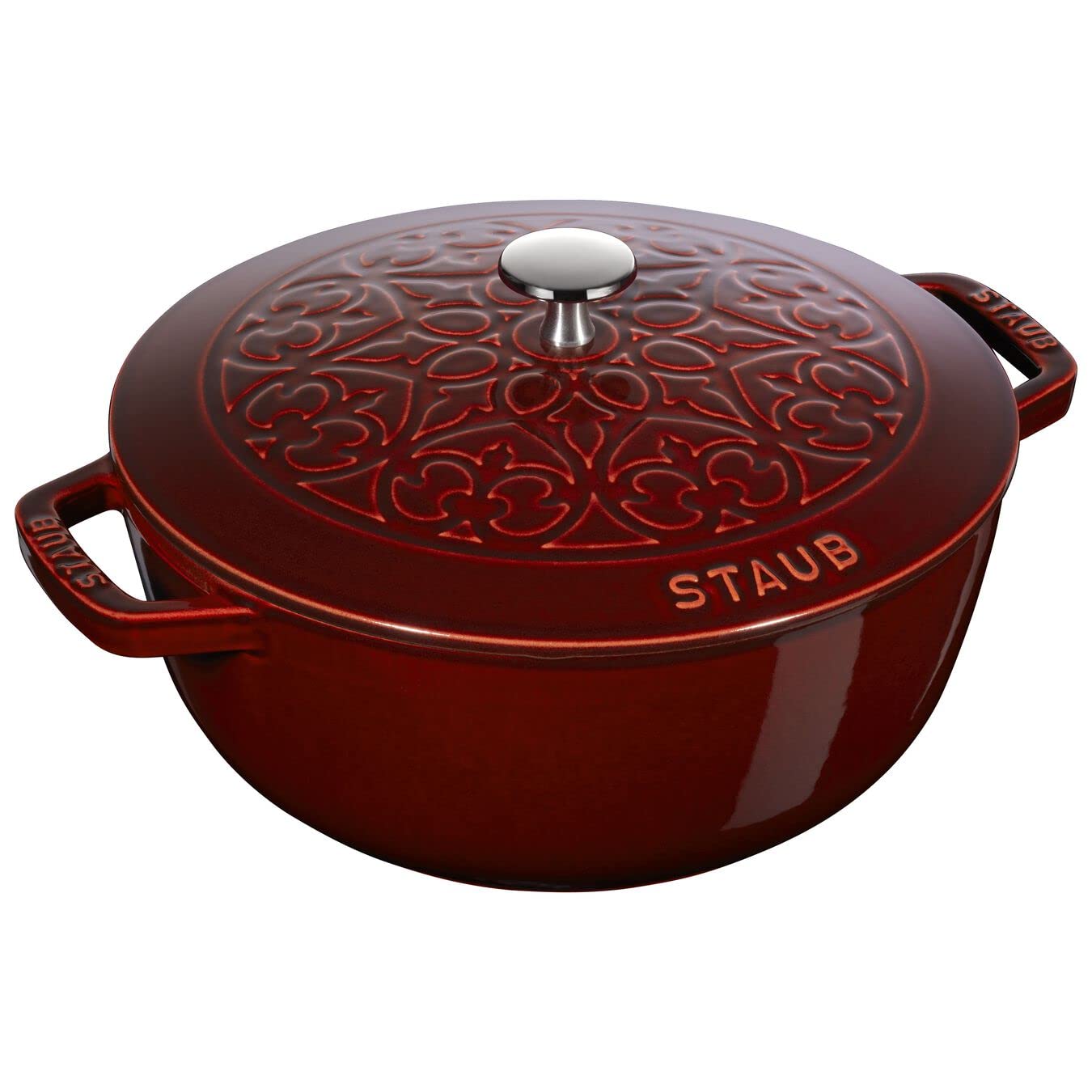Amazon.com: STAUB 24cm Round Cast Iron Lily French Oven Grenadine