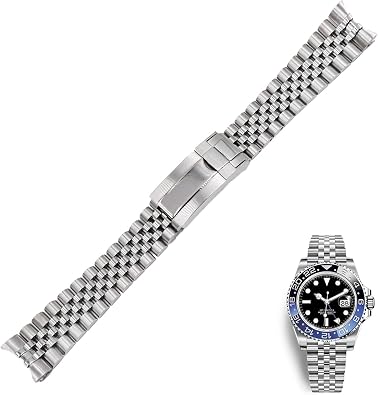 PURYN 20 21mm Stainless Steel Replacement Wrist watchband Strap Bracelet Jubilee with Oyster Clasp For Rolex GMT Master II DATE JUST