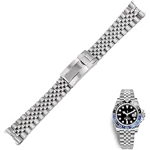 20 21mm Stainless Steel Replacement Wrist watchband Strap Bracelet Jubilee with Oyster Clasp For Rolex GMT Master II DATE JUST